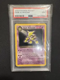 Pokemon Team Rocket Dark Alakazam Card 18/82 PSA 9 NM - Image 1