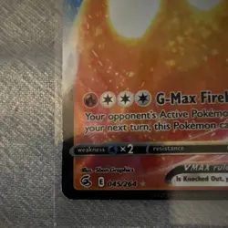 Pokemon Cinderace VMAX Ultra Rare Holo Fusion Strike 045/264 320 HP Card - Image 2