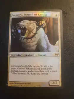 Foil Isamaru, Hound of Konda (19) The List MTG Magic White Rare Champions LP - Image 1