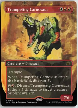 Trumpeting Carnosaur (Borderless) R The Lost Caverns of Ixalan 324 Near Mint - Image 1