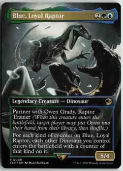 Blue, Loyal Raptor (Borderless) regular R Universes Beyond: Jurassic World Colle - Image 1