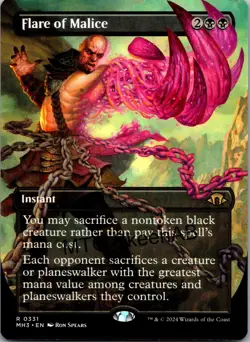 MTG SkeenAB Flare of Malice BORDERLESS from MH3. NM. - Image 1