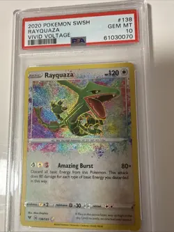 2020 POKEMON SWORD & SHIELD VIVID VOLTAGE #138 RAYQUAZA PSA 10 - Image 1