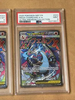 2025 POKEMON PROMO ULTRA-PREMIUM COLLECTION MEGA CHARIZARD X EX PSA 8 & PSA 9 - Image 3