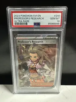 2023 POKEMON SVI EN-SCARLET & VIOLET ULTRA RARE #240 PROFESSOR'S RESEARCH PSA 10 - Image 1