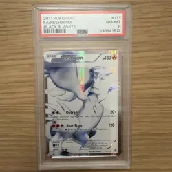 Reshiram (113 Full Art) 113/114 Black & White Holo PSA 8 RARE - Image 1