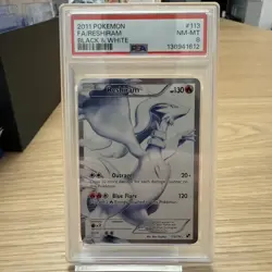 Reshiram (113 Full Art) 113/114 Black & White Holo PSA 8 RARE - Image 3