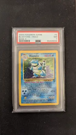 Pokemon Blastoise Base Set 2 Holo PSA 7 NM 2000 Wotc - Image 1
