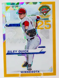 2025 Panini Prospect Edition Riley Quick /10 Holo Gold #38 Twins - Image 1