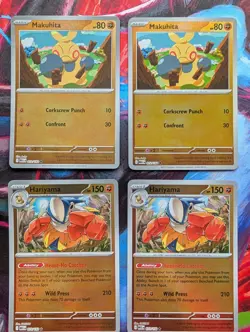 Makuhita/Hariyama Pokemon Card Playset, 072/132 Reverse Holo, 073/132 Holo - Image 1