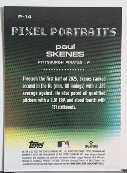 Paul Skenes #P-14 2025 Bowman's Best Pixel Portrait Pirates Cy Young - Image 2