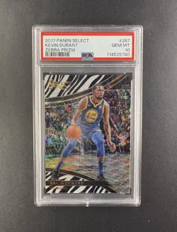 2017-18 Panini Select ZEBRA PRIZM Courtside #267 KEVIN DURANT PSA 10 - Warriors - Image 1