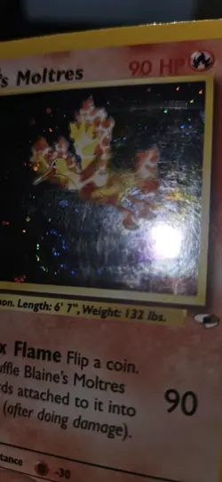 Blaine's Moltres 1/132 Gym Heroes Holo w/swirl - Image 2