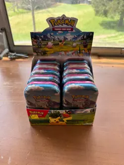 Pokemon Ascended Heroes Mini Tin Display 10 Sealed Booster Tins Open Display - Image 1