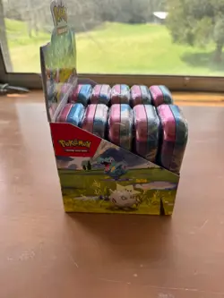 Pokemon Ascended Heroes Mini Tin Display 10 Sealed Booster Tins Open Display - Image 3