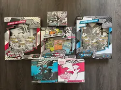Pokemon Black Bolt and White Flare Collection ETB Set of 7 Sealed Bundle - Image 1