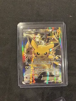 Pokemon TCG Pikachu EX Full Art Promo XY 124 130 HP Basic Holo Card Stock - Image 1