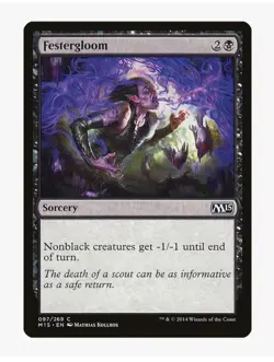 Festergloom #97 M15 Magic Card In Protective Sleeve - Image 1