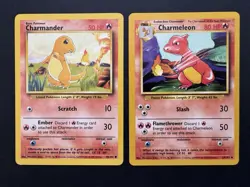Charmander And Charmeleon - 046/102 & 024/102 - Base Set - Vintage WOTC Card LP - Image 1