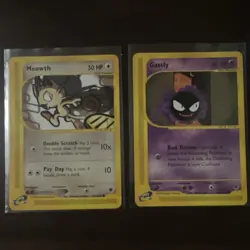 Pokemon Meowth 121/165 Gastly 108/165 Expedition 2002 English Card Lot - Image 1