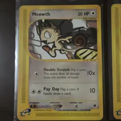 Pokemon Meowth 121/165 Gastly 108/165 Expedition 2002 English Card Lot - Image 2