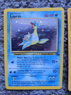 VTG 1990s 1999 POKEMON FOSSIL CARD LOT HOLO LAPRAS MOLTRES ZAPDOS VG+ - Image 2