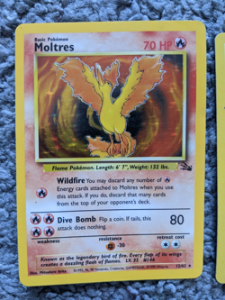 VTG 1990s 1999 POKEMON FOSSIL CARD LOT HOLO LAPRAS MOLTRES ZAPDOS VG+ - Image 4