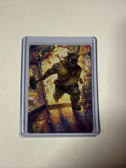 MTG Rocksteady, Rowdy Rhino Art Card Normal NM | 54 ASTMT S - Image 1
