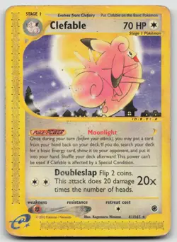 Pokemon Card Clefable (41) Rare Expedition 041/165 - Image 1