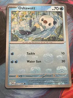 Oshawott Master Ball Pattern 021/086 White Flare Holo Pokemon Card - Image 1