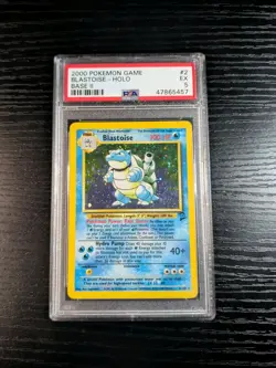 Pokemon Card Blastoise 2/130 Base Set 2 Holo Rare #2000 English, PSA 5 EX - Image 1