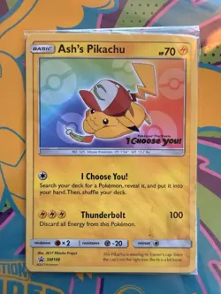 Pokemon Ash’s Pikachu SM108 Black Star Promo Sealed - I Choose You Movie Promo - Image 1