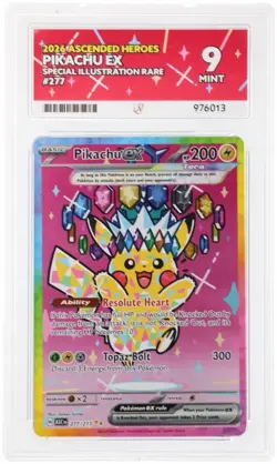 Pokemon Pikachu Ex 277/217 Ascended Heroes Ace 9 3 Perfect Subgrades - Image 1