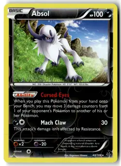 Pokemon Card Absol LP XY - Roaring Skies Reverse Holo Rare 40/108 - Image 1