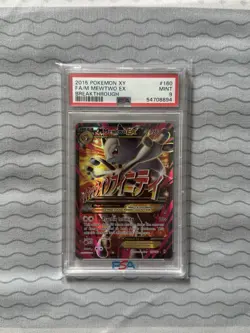 Pokemon 2015 XY Breakthrough M Mewtwo EX 160/162 Full Art PSA 9 - Image 1