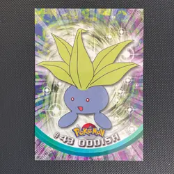 Pokemon Oddish #43 Topps TV Animation Series 2 Black Logo - Image 1