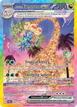 1x Alolan Exeggutor ex - 242/191 - Special Illustration Rare NM-Mint Pokemon SV0 - Image 1