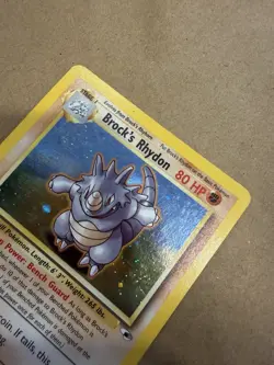 90’s Pokemon Brock’s Rhydon Gym Heroes Holo Rare Unlimited 80 HP 2/132 - Image 4