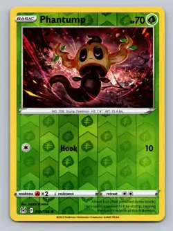 Pokemon Phantump SWSH11: Lost Origin 016/196 Near Mint NM Reverse Holo - Image 1