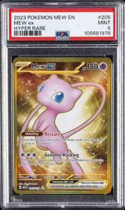 2023 POKEMON MEW EN-151 HYPER RARE #205 MEW EX PSA 9 - Image 1