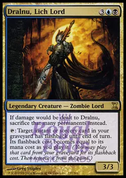 Dralnu, Lich Lord 1x FOIL TSP MTG Time Spiral Rare MINT blue black - Image 1