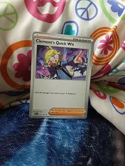 Pokemon Card Clemonts Quick Wit From The Surging Sparks Set Card Number 167191 - Image 3
