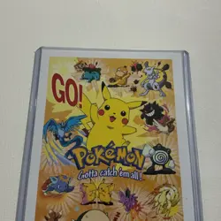 Vintage 1999 Pokemon Pikachu Charizard Gengar Mewtwo Promo Poster Card 4x6 Rare - Image 2