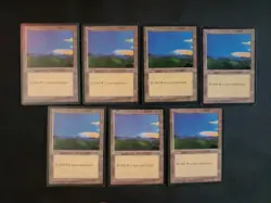 7x Basic Land #345 SAME ART Plains Ice Age Mixed Condition Magic The Gathering - Image 1