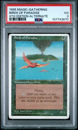 BIRDS OF PARADISE 4th Edition Alternate Rare PSA 3 Vintage MTG [Nostalgium] - Image 1