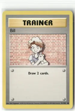 Pokemon 4th Print Bill Common Base Set 091/102 - Image 1