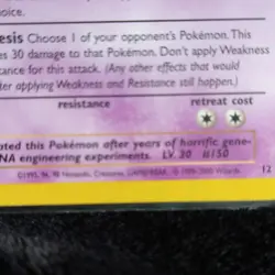 Pokemon TCG Mewtwo Wotc Promo 12/53 Basic Promo Regular 60 HP English - Image 4