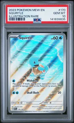 PSA 10 Squirtle 170/165 Pokemon TCG Scarlet & Violet 151 English New Cert - Image 1