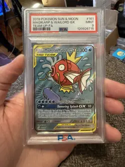Pokemon 2019 Magikarp & Wailord GX 161/181 Alt Art Team Up PSA 9 - Image 1