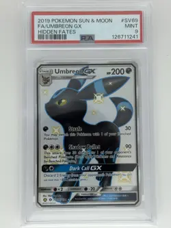 Pokemon Umbreon GX Shiny Holo Rare Full Art SV69/SV94 Hidden Fates PSA 9 2019 - Image 1